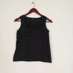 Talbots Petites black blouse with embroidery